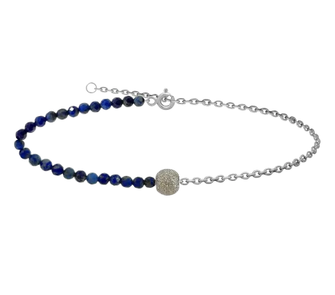 Strieborný členkový náramok ZILIA Azure Lapis