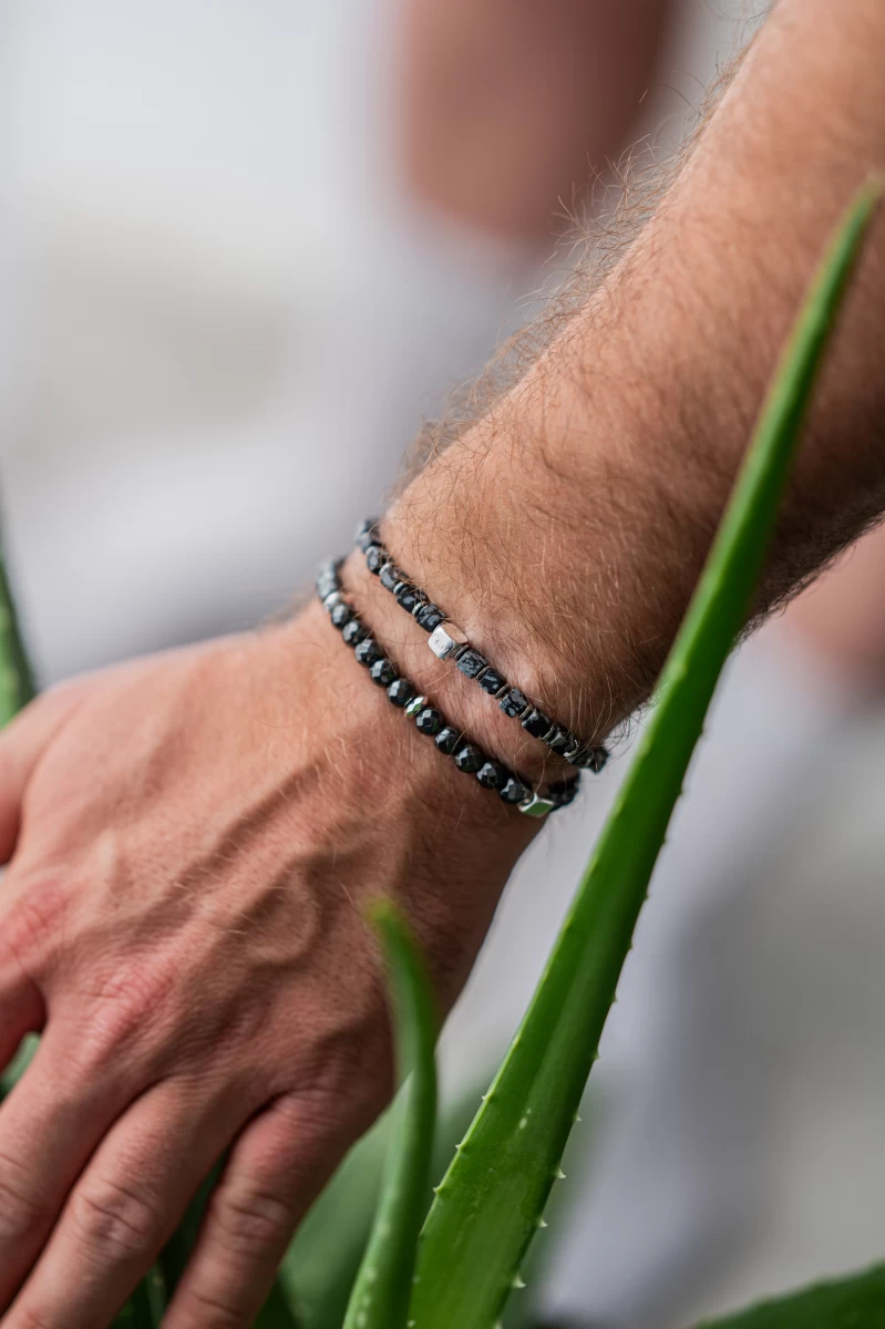 ZILIA Men Force Hematite Strieborný náramok