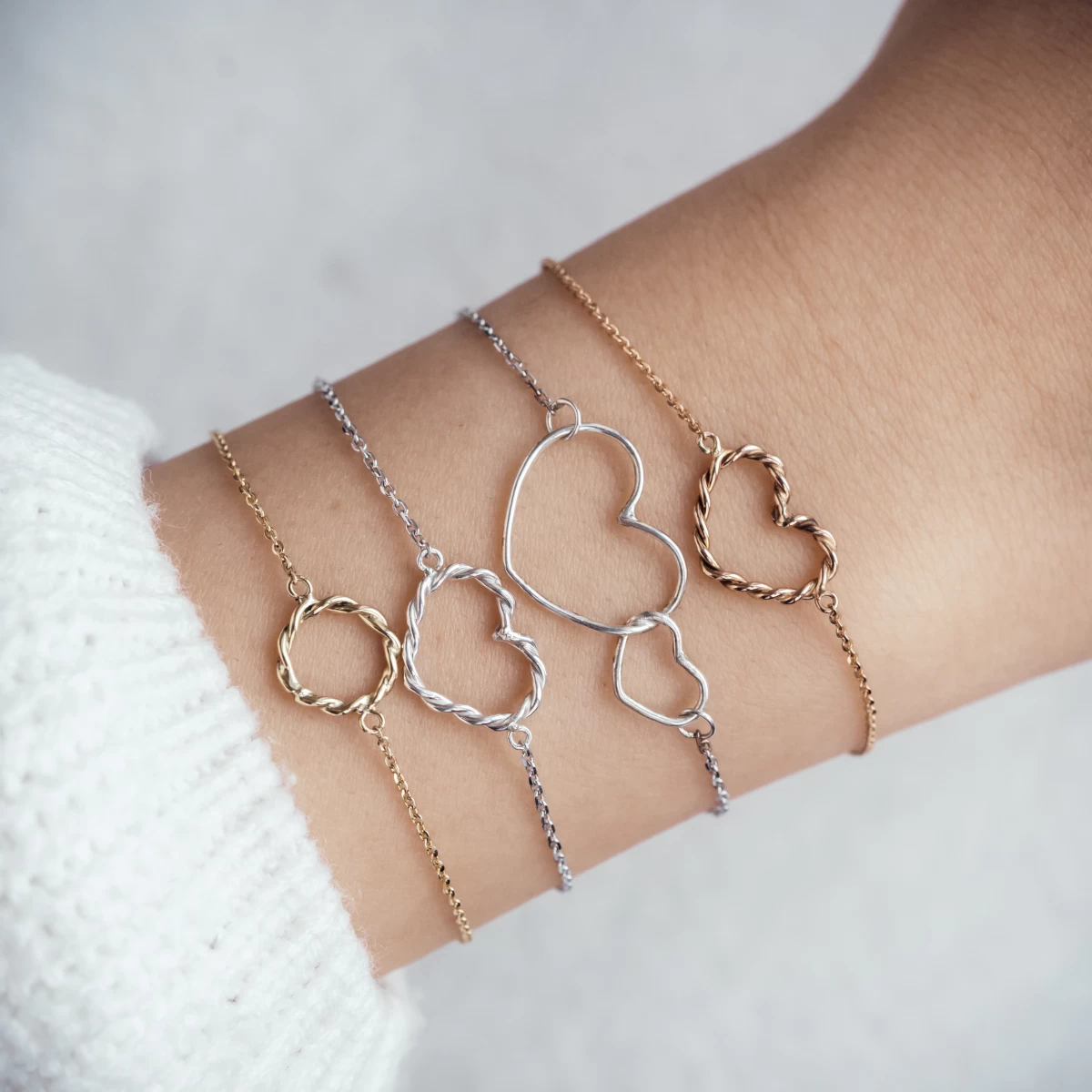 ZILIA Double Heart Strieborný náramok