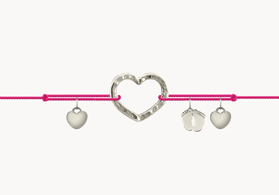 ZILIA Náramok Obrys srdiečko Quintessa Biele zlato 14K